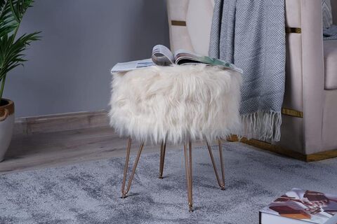 White furry deals stool