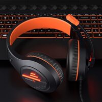 Meetion HP021 - Stereo Gaming Headset With Mic For Computer PC/Laptop/PS4/Xbox One/Mobile/Tablet - Black/Orange