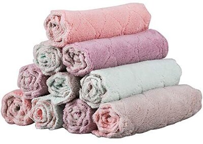 Kitchen Towels Quick Dry Washcloths, Coral Velvet Dishtowels Multipurpose  Reusable Dish Cloths, Soft Tea Towels Absorbent Cleaning Cloths  Double-Sided Microfiber Towel Lint Free Cleaning Rags.