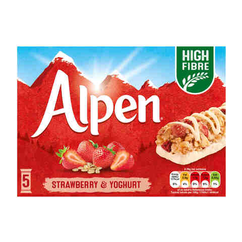 Alpen Strawberry and Yoghurt Cereal Bar 29g  Pack of 5
