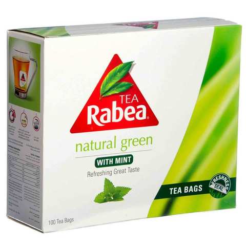 Rabea Green Tea Natural With Mint 100 Bag