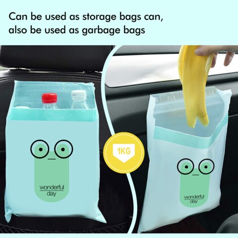 45 Self Adhesive Car Trash Bags, Disposable Trash Bags, Leak Proof, Vomit Bags for Cars, Kitchens, Bedrooms, Study Rooms, Travel, Camping, Office