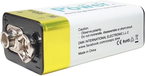 DMK Power 9V 950mAh Rechargeable Li-ion Batteries with Battery protection Box, Low Self-Discharge Square Battery (1pc)