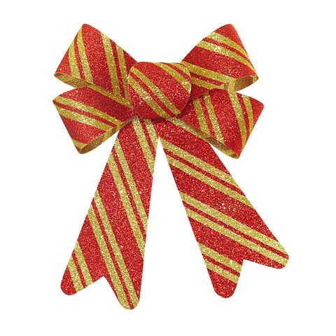 Christmas Magic Bows for Party Decoration 2-Pieces- 20 cm Size- Red /Gold