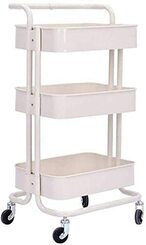 اشتري Jjone 3 Tier Living Room Kitchen Storage Cart With Rotatable Pulley في الامارات