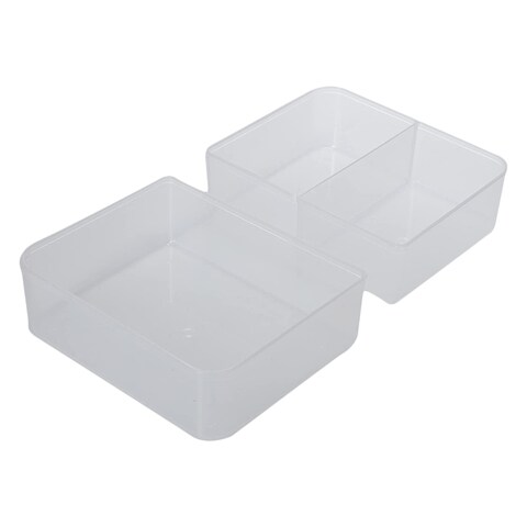Lock &amp; Lock Plastic Rectangular Divider Food Container Clear 800ml