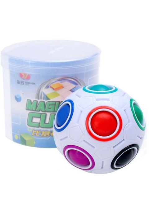 rubik's rainbow ball clam white fidget toy