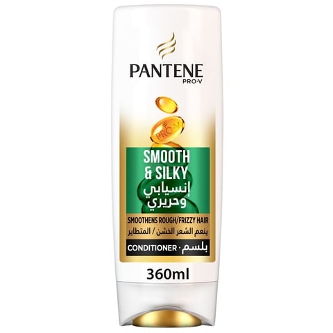 Buy Pantene Pro-V Conditioner Smooth & Silky Smoothens Rough Frizzy Hair  360 Ml Online - Shop Beauty & Personal Care on Carrefour Jordan
