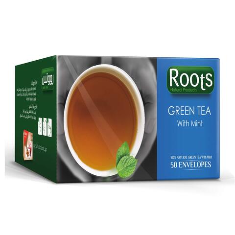 Roots Mint Green Tea - 50 Envelopes