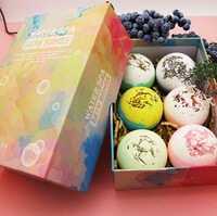 6 Bath Bombs Ultra Lux Gift Set -  All Natural Fizzies with Dead Sea Salt Cocoa and Shea Essential Oils - Best Gift Idea for Birthday, Mom, Girl, Him, Kids 