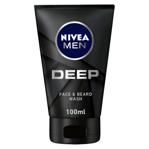 NIVEA MEN Deep Cleansing Face And Beard Wash With Active Charcoal 100ml