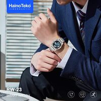 Haino Teko Germany Smart Watch Stainless Steel New Latest Edition Bluetooth Call Music Sports Health Heart Monitoring for Android and IOS, Silver, RW23