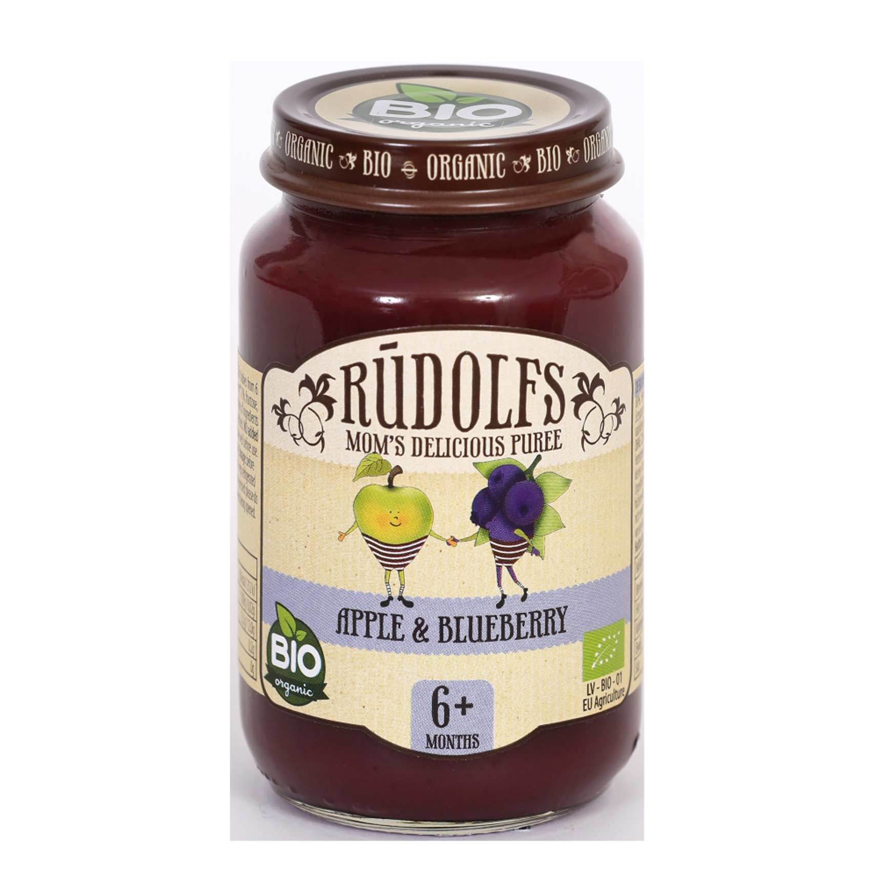Buy Rudolfs Apple And Blueberry Baby Puree 190g Online