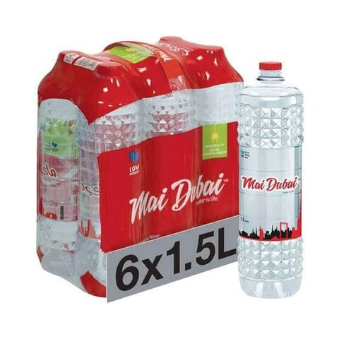Buy Mai Dubai Low Sodium Bottled Drinking Water 1.5L Pack of 6 in UAE