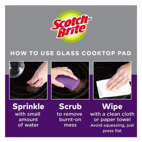 Scotch Brite Glass Cooktop Scratch Free And Chemical Free Cleaning Pad 1 Piece