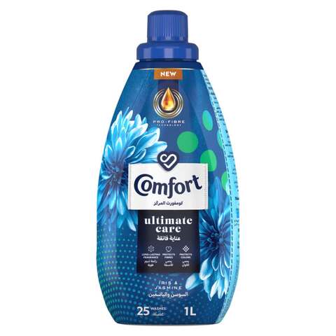 Comfort Ultimate Care Concentrated Fabric Softener For LongLasting Fragrance Iris &amp; Jasmine Com