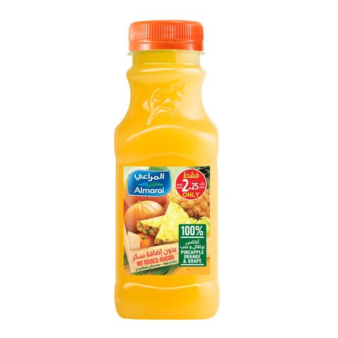Almarai No Added Sugar Pineapple Orange And Grape Juice 300ml
