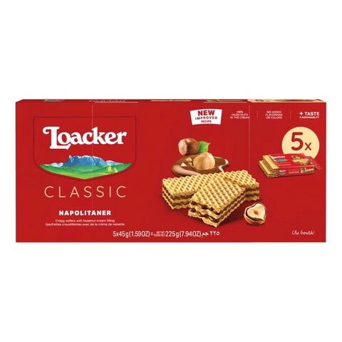Loacker Classic Napolitaner Chocolate Wafers 45g Pack of 5