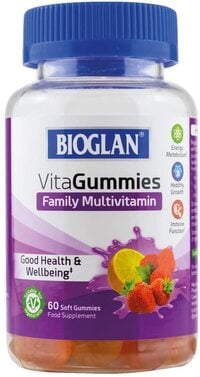 Bioglan Vitagummies, Family Multivitamin Supplement, Vegetarian Friendly, 3 Delicious Flavours, 60 Chewy Gummies