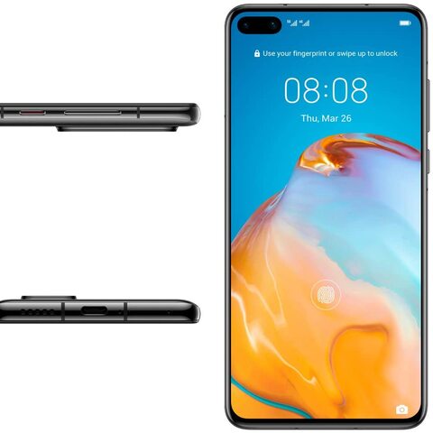 Huawei P40 5G, Dual Hybrid SIM, 128GB, Black - International Version (Factory Unlocked Smartphone, ANA-NX9)