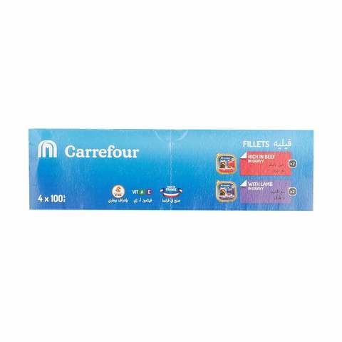 Carrefour Beef and Lamb Fillet in Gravy Dog Food 100g x4
