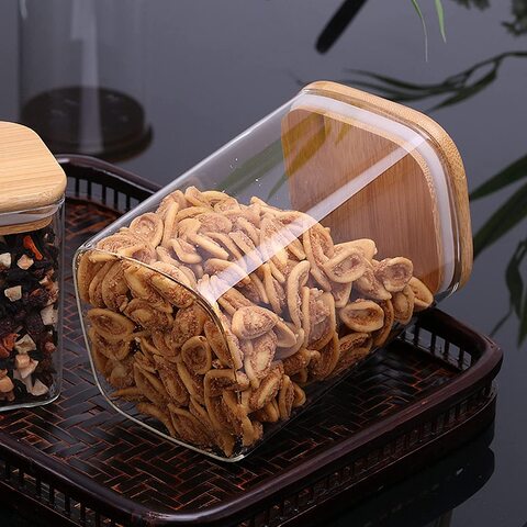 Buy Glass Food Storage Jar With Bamboo Lid Set of 6 - 1CHASE – 1Chase Home