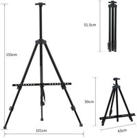 Generic Artists Easel Stand Metal Foldable Tripod Adjustable Height 20 Inches To 61 Inches With Portable Bag Art Supplies For Floor/Table-Top Drawing Painting Sketching Display