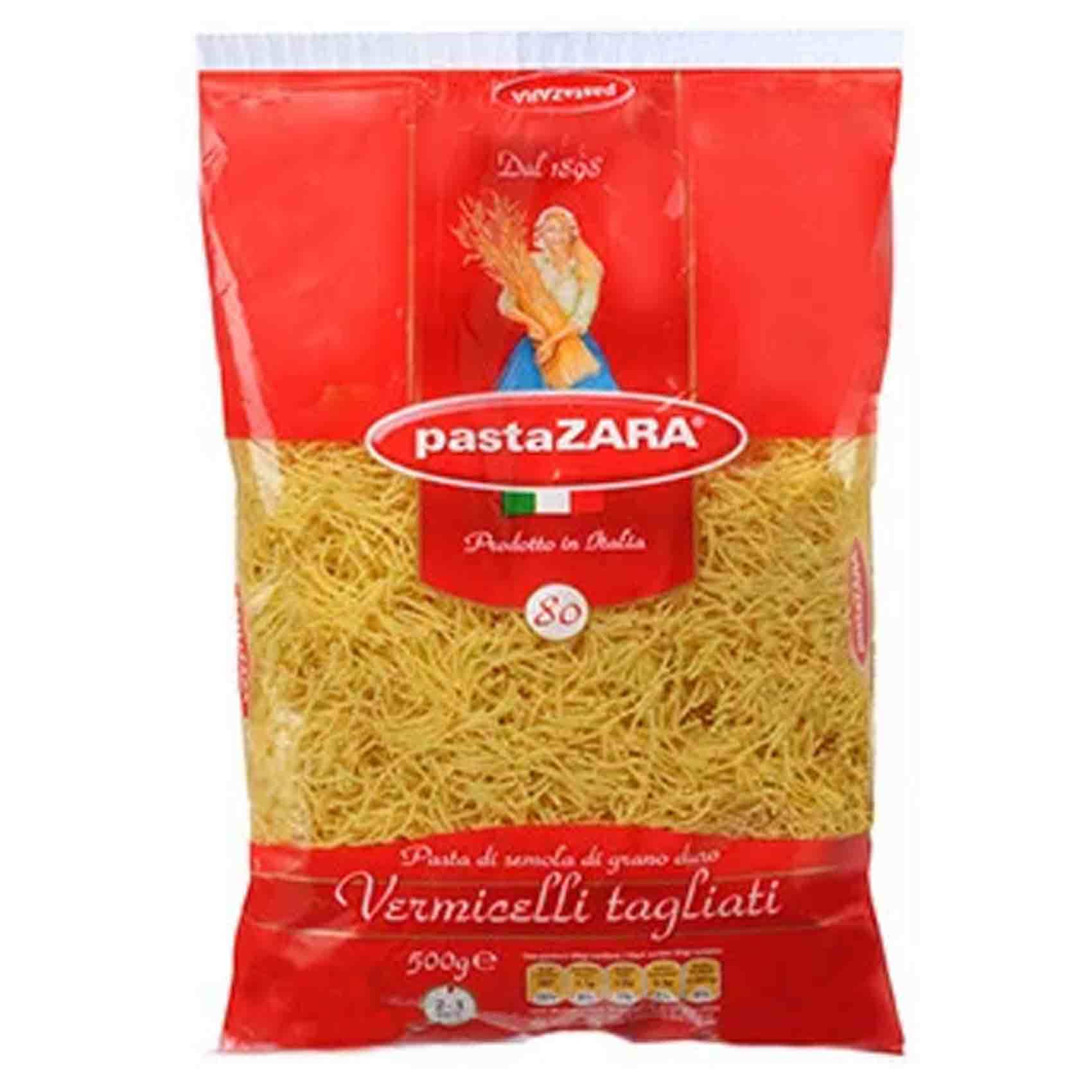 Buy Pasta Zara Vermicelli Tagliati No.80 500 Gram Online Shop Food Cupboard on Carrefour Jordan
