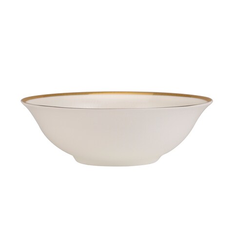 Royalford Premium Bone China Bowls, 9&quot; Salad Bowl, Rf10467, Durable &amp; Chip Resistant Bowl, Non-Toxic &amp; Hygienic, White Bowl For Soup, Cereal, Salad, Ice-Cream, Dessert