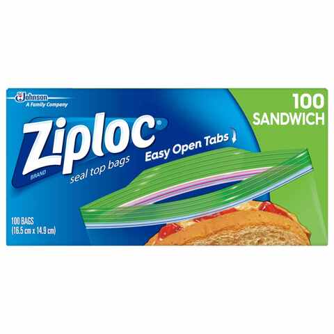 Ziploc Seal Top Sandwich Bags Clear 100 count