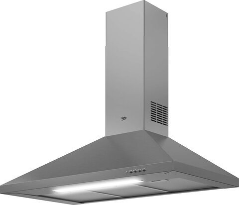 Beko CWB9441XN Pyramid Style Hood, 90cm, Stainless Steel, Max. Extraction 390 M3/H, Motor Power 150 Watts, 3 Speeds Setting