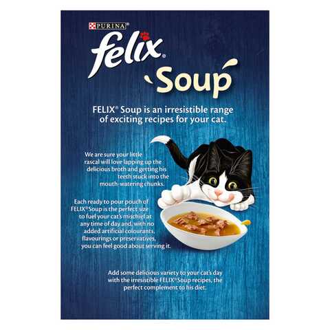 Felix Soup Tender Strips with Cod Tuna Plaice 48g Pack of 6