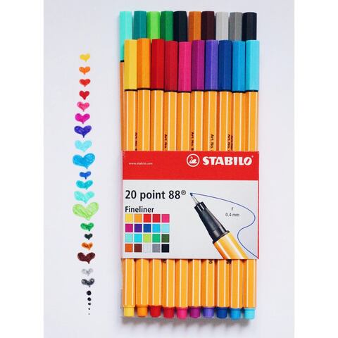 Stabilo Point 88 Fineliner Pen 0.4mm Multicolour 20 PCS