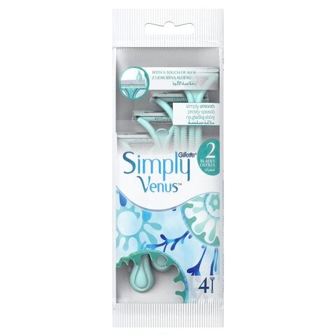 Buy Gillette Simply Venus 2 Womens Disposable Razor Blue 4 Razor in UAE