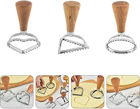 Ravioli Cutter Stamp Pasta Maker Press Square Mold Handle Round