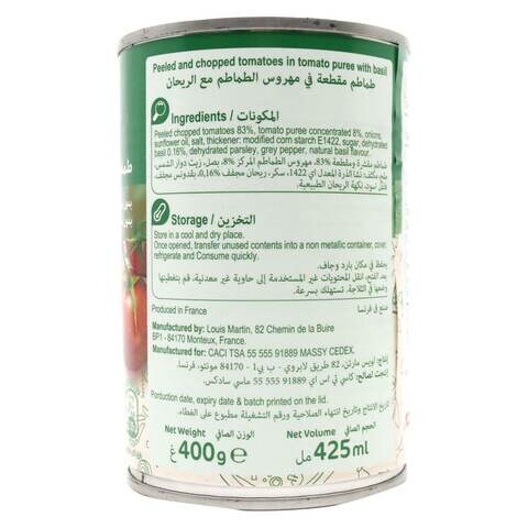 Carrefour Chopped Tomatoes With Basil 400g
