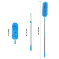 Aiwanto Extension Duster Microfiber Cleaning Duster Microfiber Duster with 100 Inches Stainless Steel Extra Long Perfect for Cleaning Cobweb, Ceiling Fan,Cars etc.(Blue)