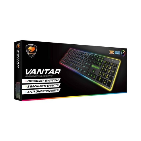 Cougar VANTAR Scissor Switches Gaming Keyboard Black (Plus Extra Supplier&#39;s Delivery Charge Outside Doha)