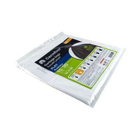 Carrefour 10 Gallon Flat White Extra Small 30 Garbage Bags