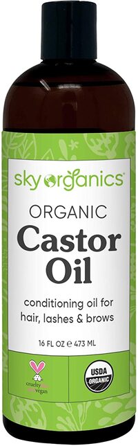 Sky Organics Usda Organic Cold Pressed (473ml) 100% Pure Hexane-Free Castor Oil &ndash; Moisturizing &amp; Healing For Dry Skin Hair Growth &ndash; For Skin Hair Care Eyelashes &ndash; Caster Oil