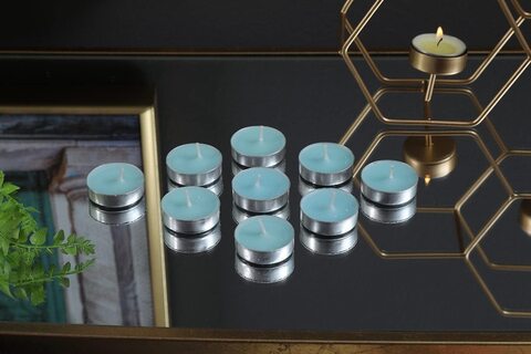 Pan Emirates Home Furnishings Premier S/9 Wood Sage &amp; Sea Salt Tealight Blue D4Xh1cm