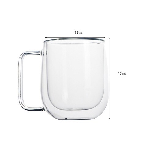 Double Wall Isolated Glass Coffee Mug Clear
