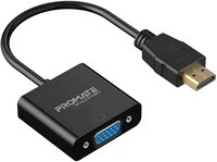 Promate Prolink-H2V HDMI To VGA Converter Adapter Cable 1080P Male To Female For Pc Dvd Hdtv And Laptop - Black (Pack Of 1)