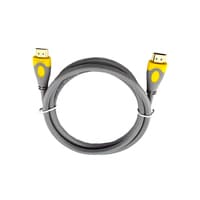 UKPLUS - 4K HDMI Cable Grey/Yellow 1.5 meter Compatible UHD TV, Blu-ray, Xbox, PS4, PS3, PC
