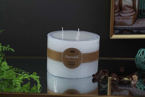 Pan Emirates Home Furnishings Unscented Pillar Candle White D15Xh10cm