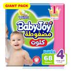 Buy Babyjoy Culotte Pants Diaper Size 4 Large 9-14kg Giant Pack White 68 Diapers in UAE