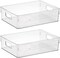 Large Refrigerator Organizer Bins, Wide Clear Stackable Pantry Food Storage Bins For Kitchen Organization &amp; Storage (2 Pcs)