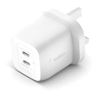 Belkin BoostCharge Pro Dual USB-C GaN Wall Charger With PPS 45W White