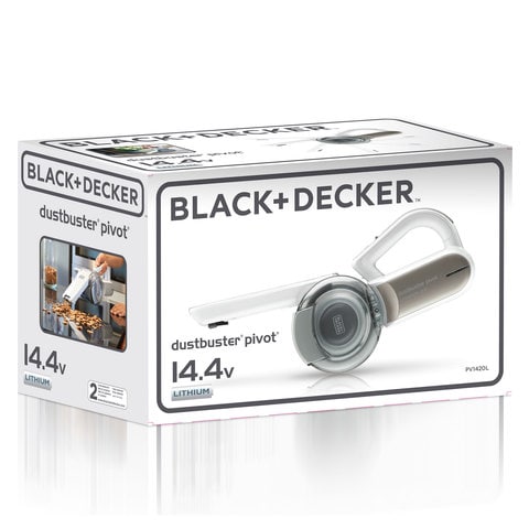 Buy Black & Decker 14.4V Lithium-Ion Cordless Pivot Dustbuster/Cyclonic  Hand Vacuum Cleaner, White - Pv1420L-B5 Online - Shop Electronics &  Appliances on Carrefour UAE