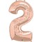 Qualatex Number 2 Foil Balloon- 43-Inch Size- Rose Gold
